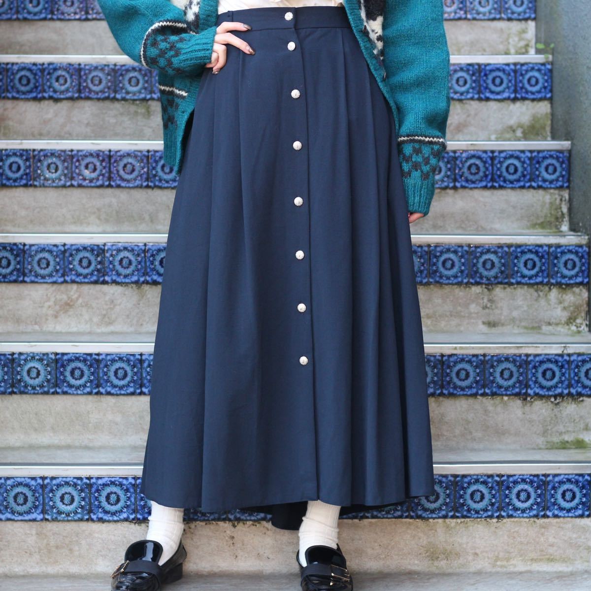 USA VINTAGE LEGACY FRONT BUTTON DESIGN LONG SKIRT/アメリカ古着