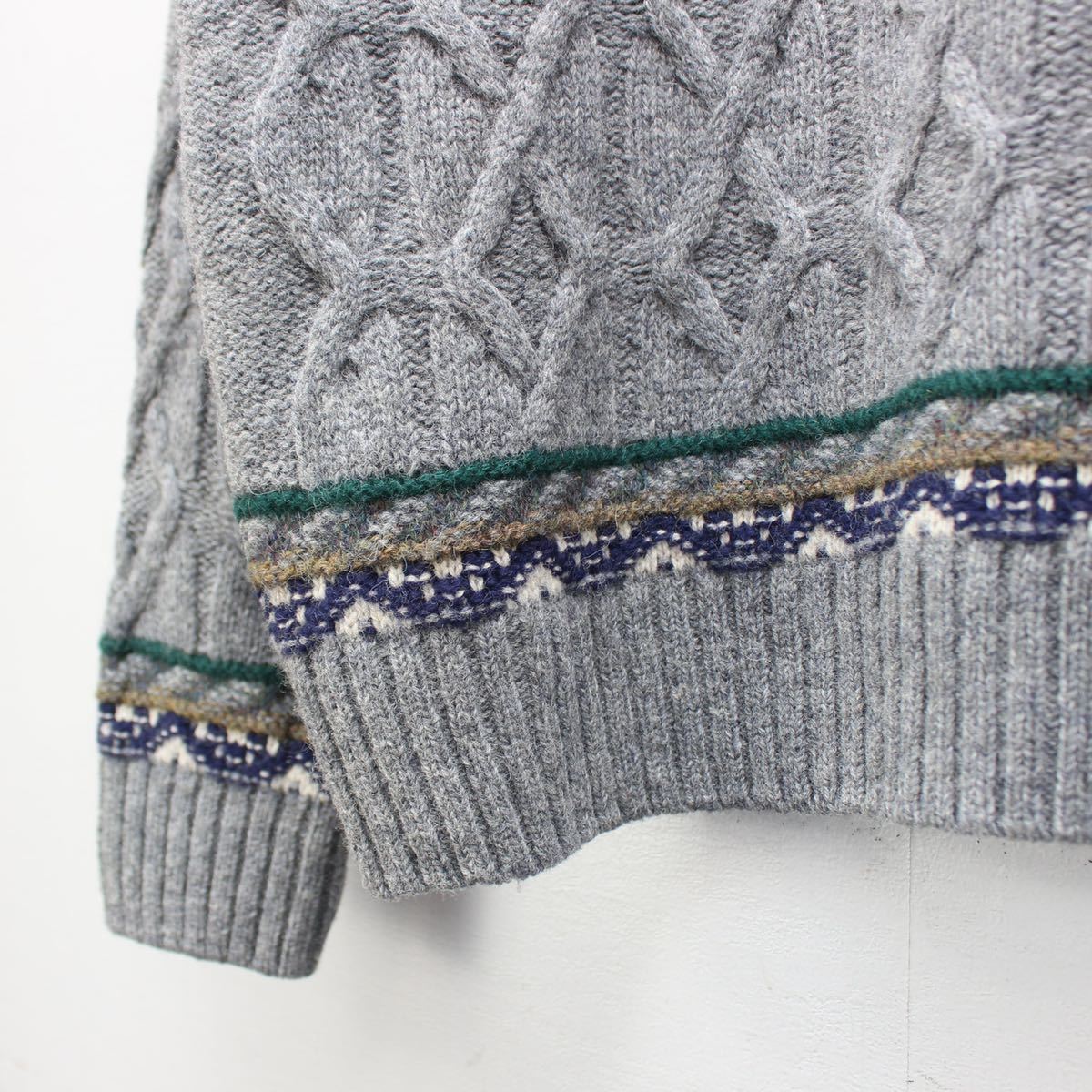 数量は多 VINTAGE USA STRUCTURE KNIT/アメリカ古着ケーブルデザイン3D