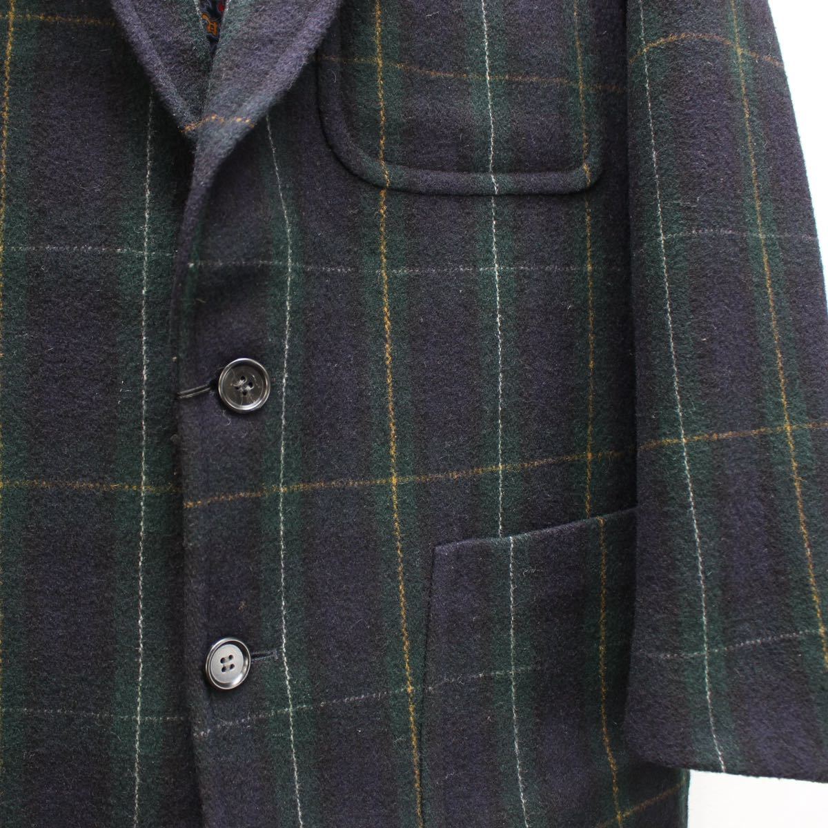 EU VINTAGE BOSS CHECK PATTERNED WOOL TAILORED JACKET/ヨーロッパ古着ボスチェック柄ウールテーラードジャケット