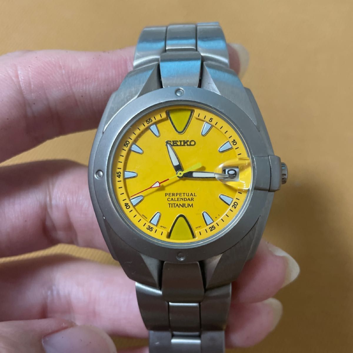 セイコーSeiko パーペチュアルカレンダー 8F32 希少文字盤 腕時計、アクセサリー メンズ腕時計 