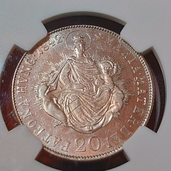 希少 1842年 ハンガリー 20クロイツァー銀貨 NGC AU55|Yahoo!フリマ(旧PayPayフリマ)