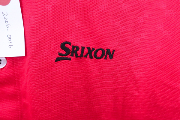 【感謝セール】【美品】SRIXON(スリクソン) ポロシャツ 赤 メンズ L ゴルフウェア 2206-0036 中古_画像2