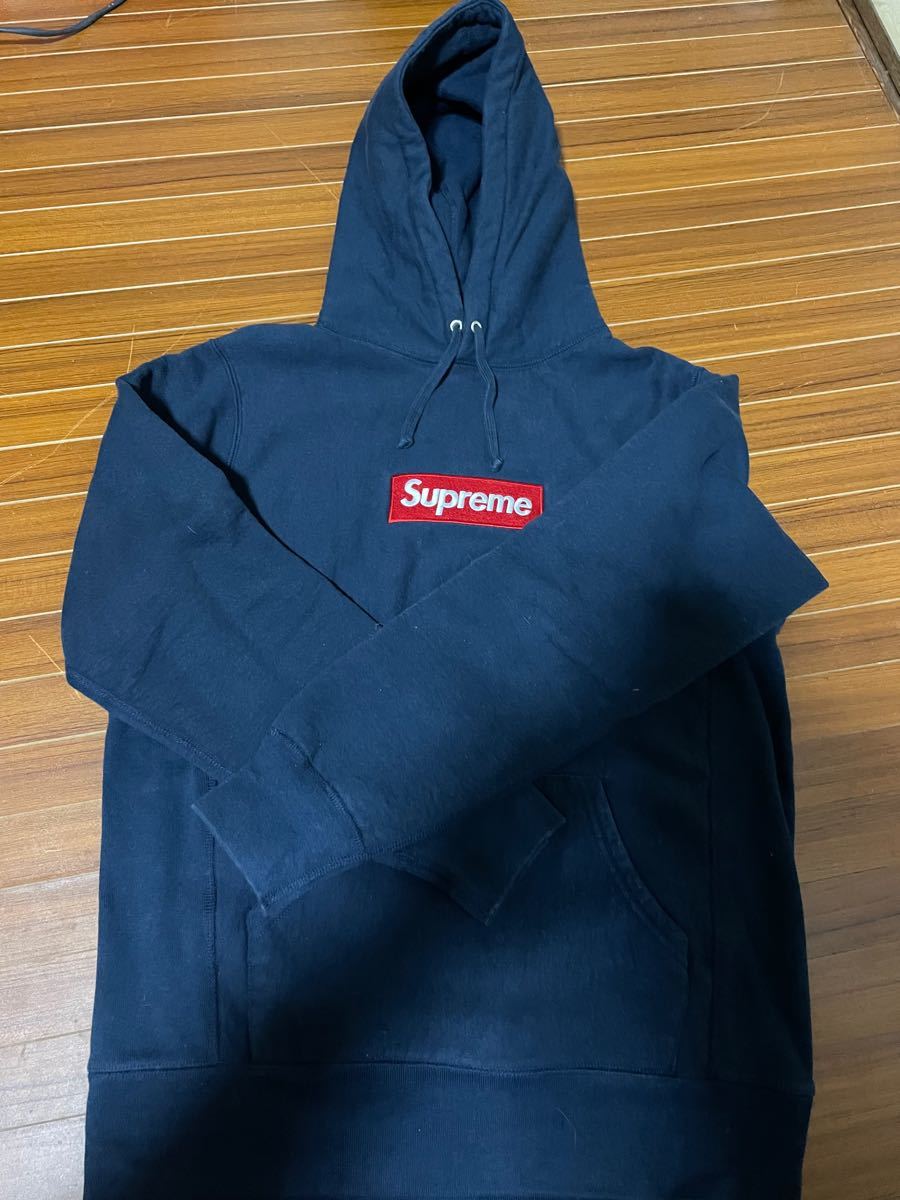 Supreme 2012FW Box Logo Hooded Sweatshirt "Navy"  sizeM