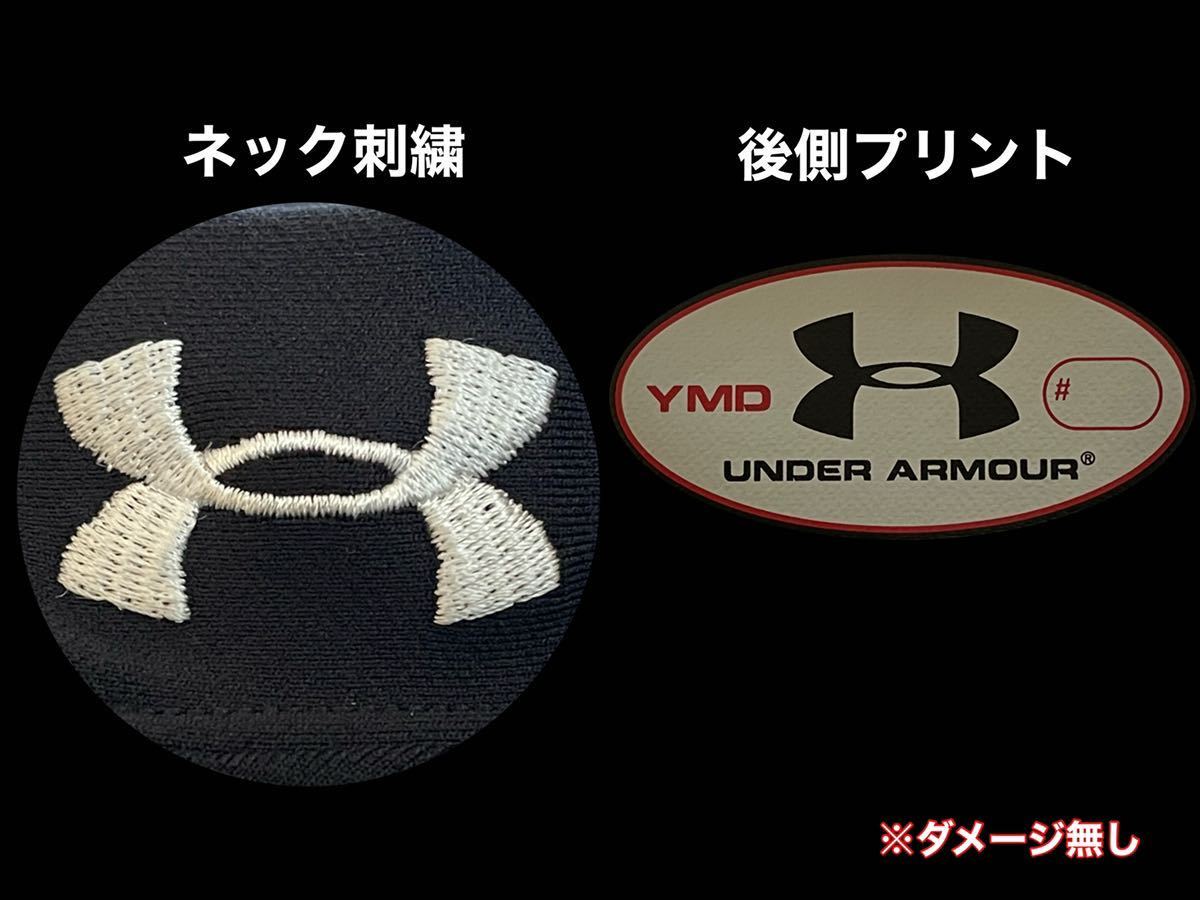 超美品 UNDERARMOUR(アンダーアーマー)コンプレッション シャツ YMD(140cm)使用３回 ブラック オールシーズン 長袖 キッズ スポーツ ドーム_刺繍、プリント