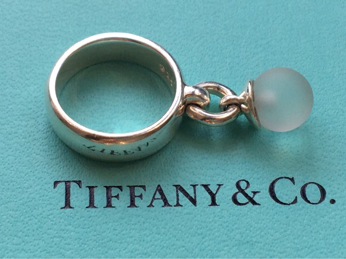 美品 TIFFANY ティファニー 丸玉天然石リング シルバー