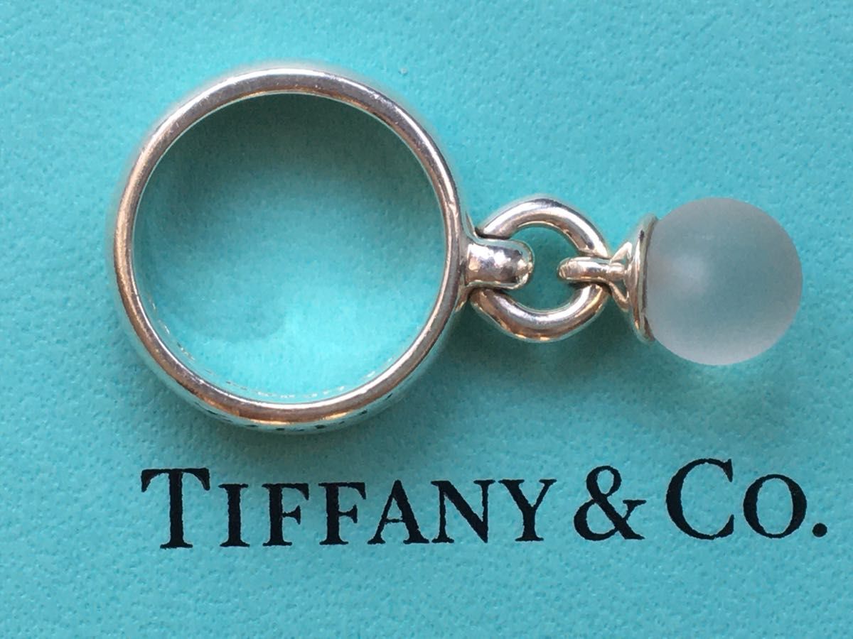 美品 TIFFANY ティファニー 丸玉天然石リング シルバー