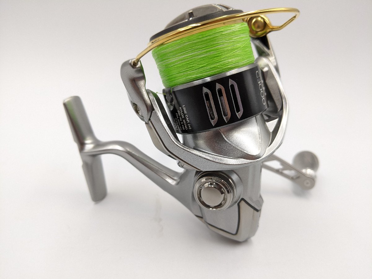 (管52572)美品 Shimano シマノ 15 ツインパワー C3000HG スピニングリール ゴメクサスWハンドル付き シーバス ロックフィッシュ エギング