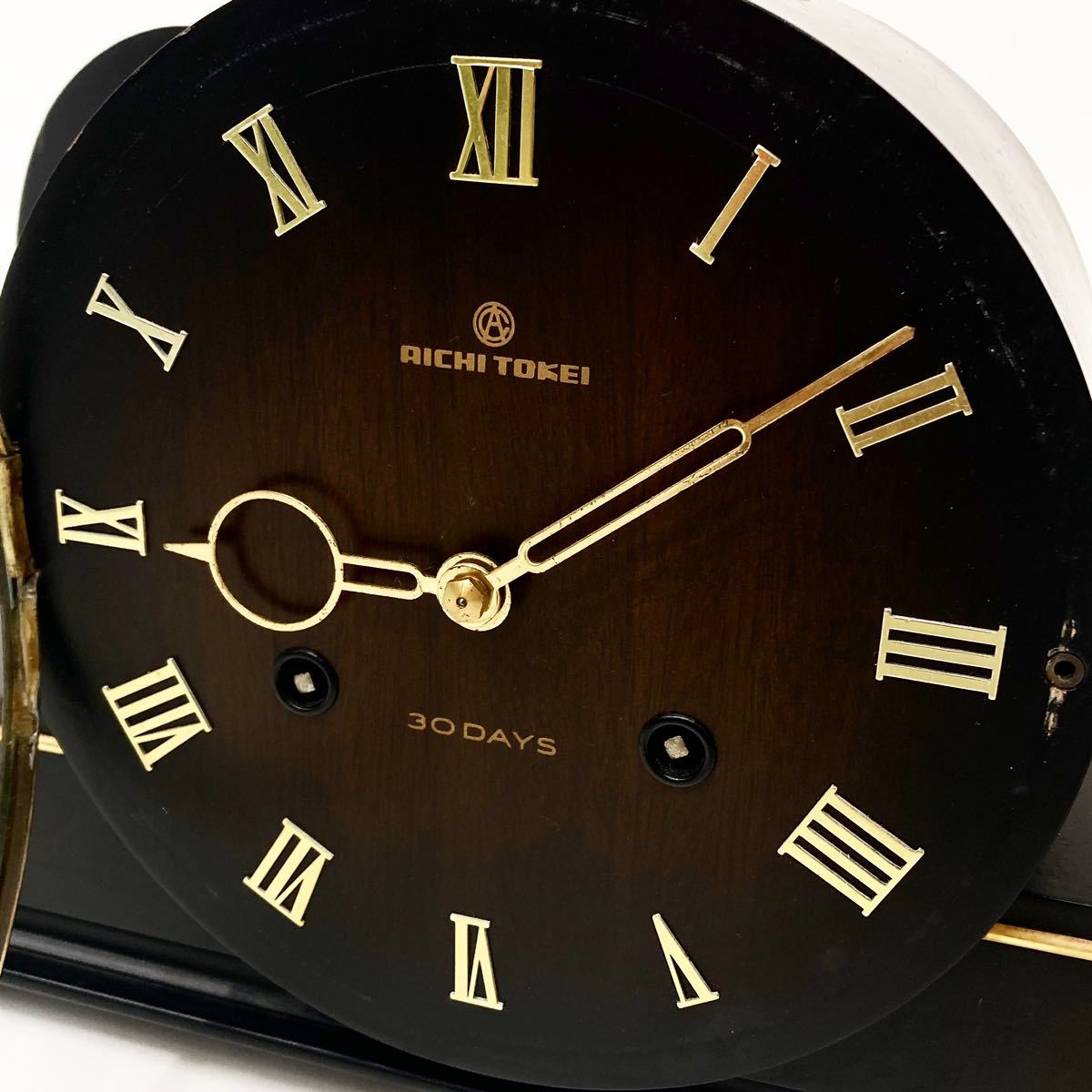 春のコレクション 昭和レトロ aichi 日の出型 置時計 ゼンマイ時計 愛知時計 アンティーク