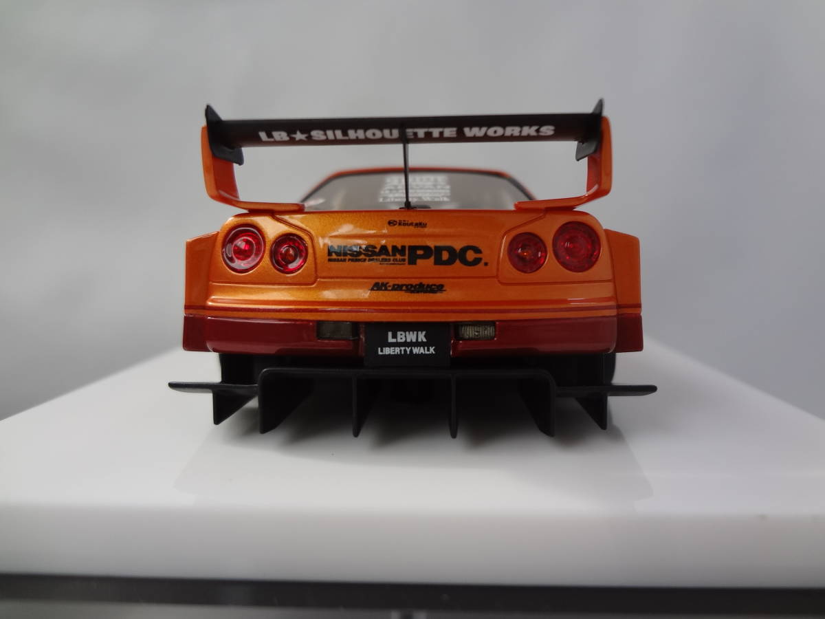 アイドロン EIDOLON アクセルワークス AXELLWORKS 1/43 Liberty Walk LB-ER34 Super Silhouette SKYLINE 2020 Arancio Pearl/Vino Rosso_画像8