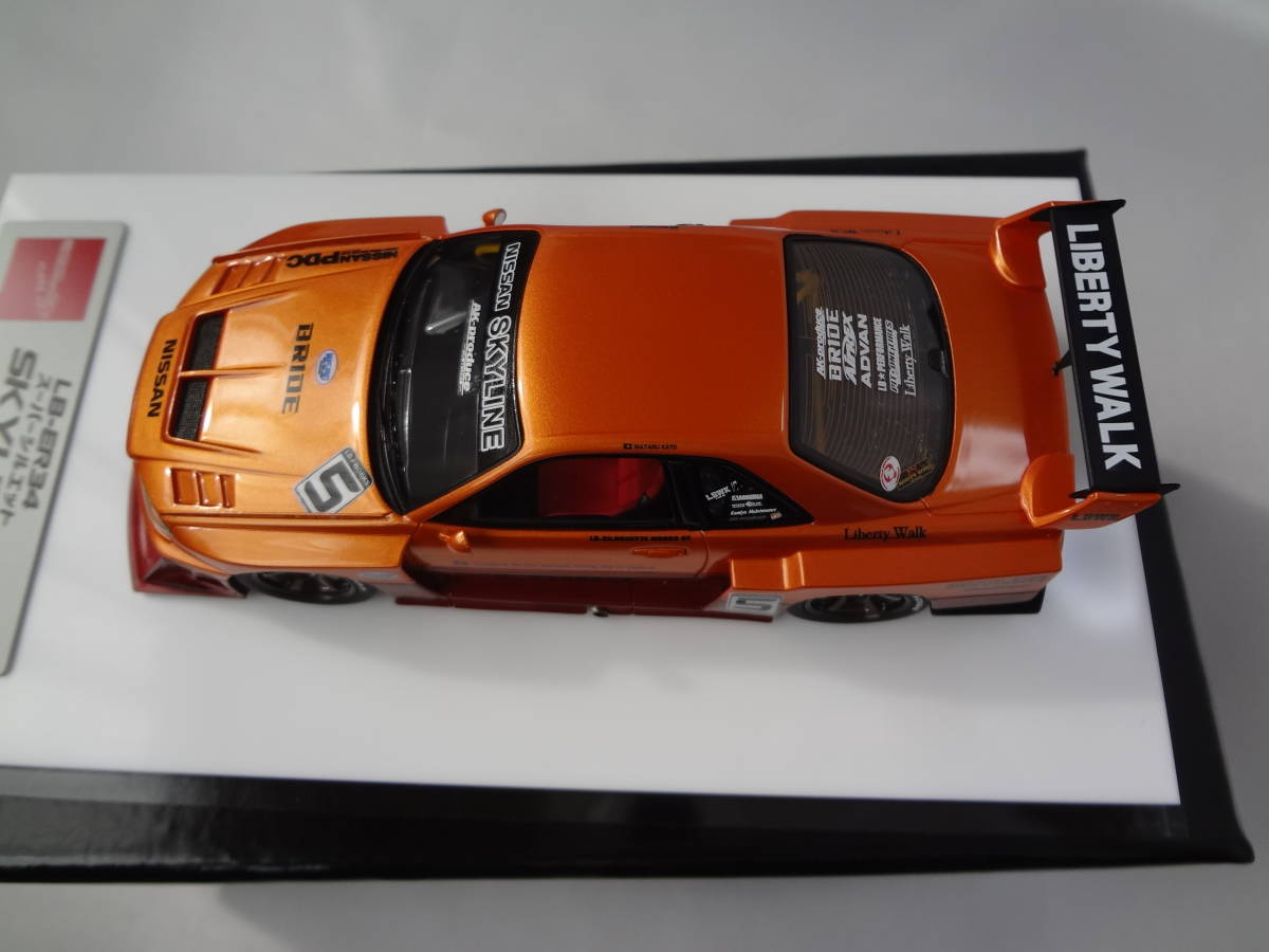 アイドロン EIDOLON アクセルワークス AXELLWORKS 1/43 Liberty Walk LB-ER34 Super Silhouette SKYLINE 2020 Arancio Pearl/Vino Rosso_画像9