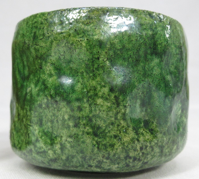 F0359】茶道具 大樋焼 大樋長楽 長楽窯 飴釉 緑釉 小服茶碗 小 F0359】茶道具 大樋焼 大樋長楽 長楽窯 飴釉 緑釉 小服茶碗 小