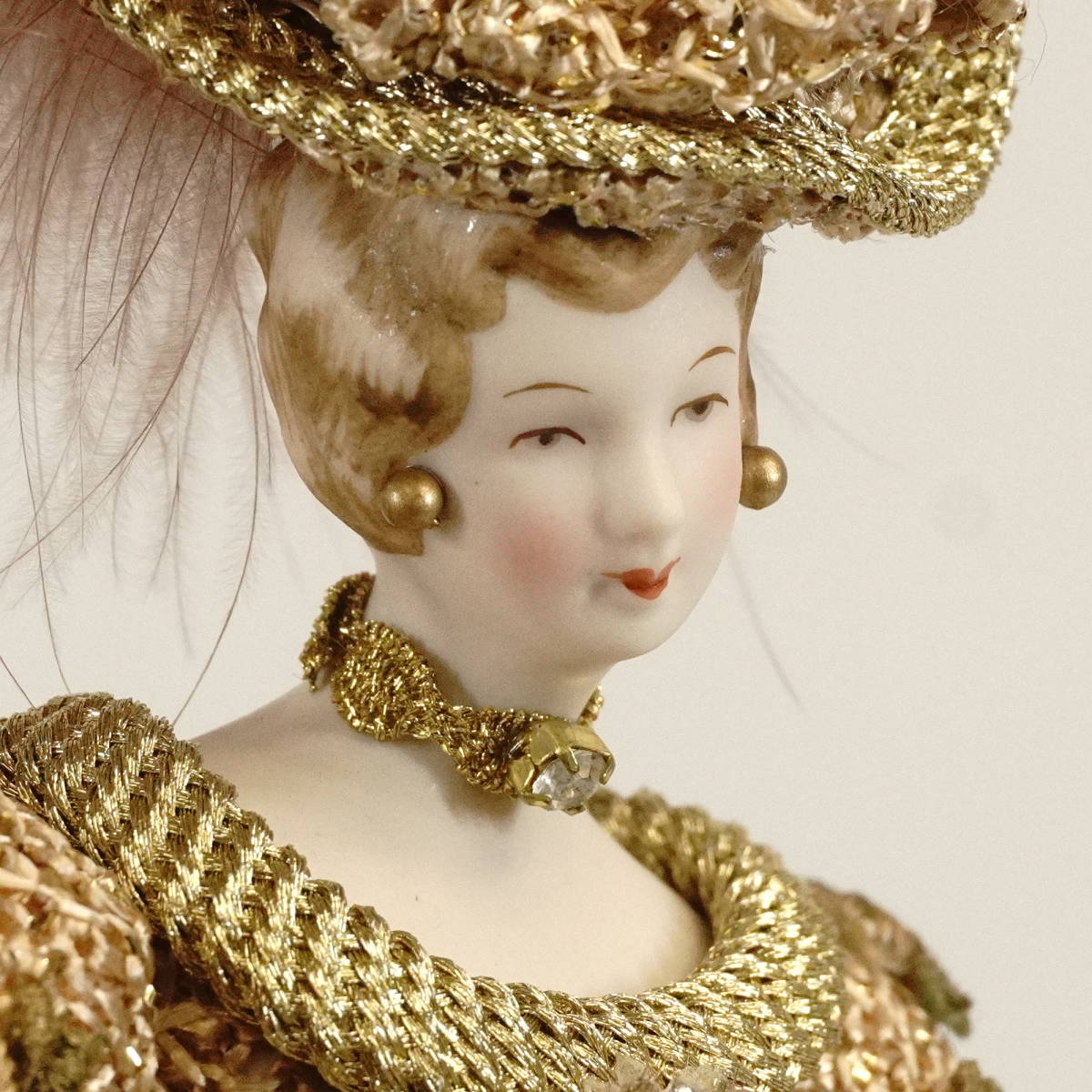 昭和ビンテージ レトロ人形 スキヨ人形研究所 ビスクロマン 1960年代 国産フランス人形 ケース付き 豪華絢爛、美しい佇まい！ IKT411_画像7