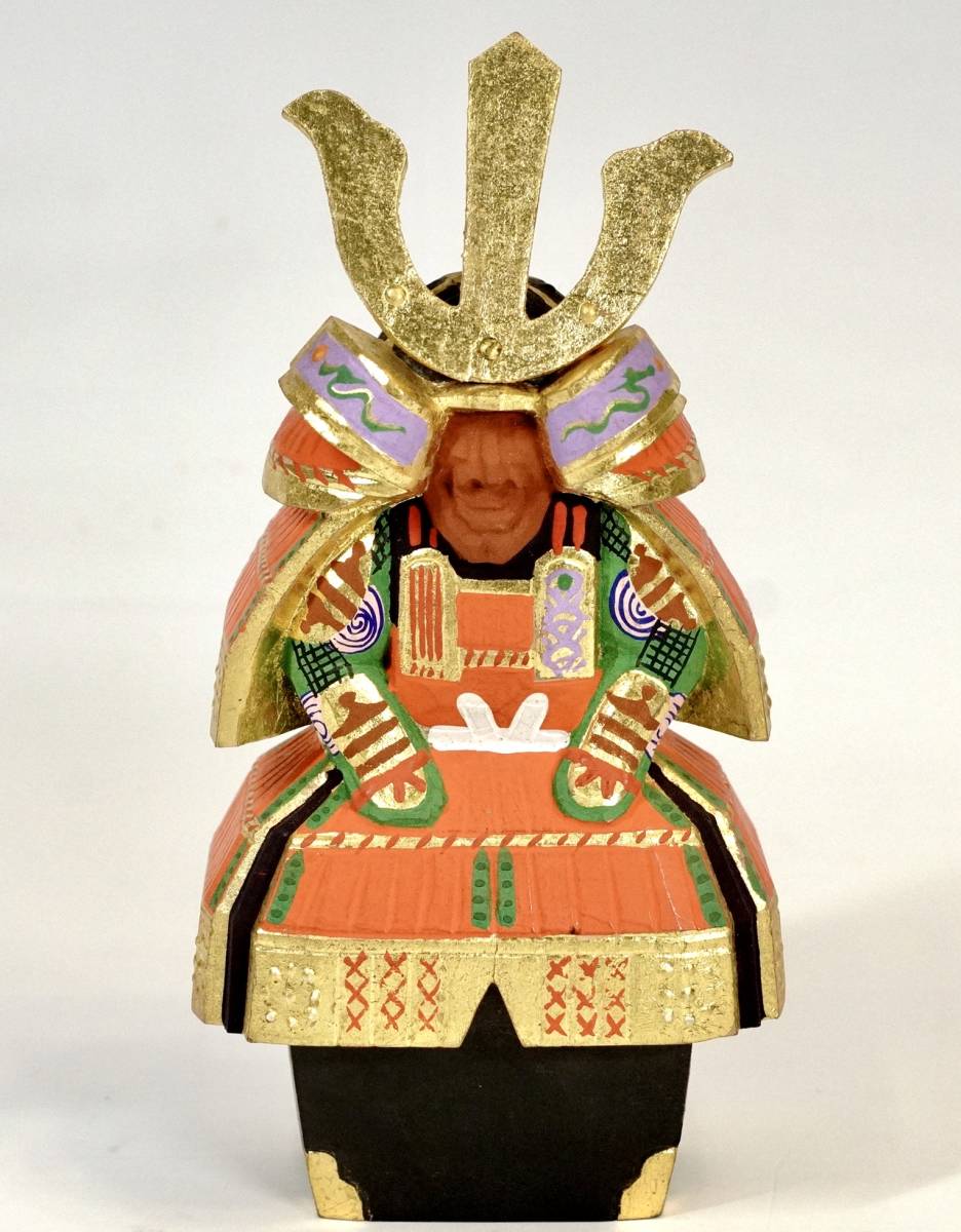 昭和ビンテージ 奈良一刀彫 川口神泉作 具足 ヒバ製 鎧飾り 端午の節句