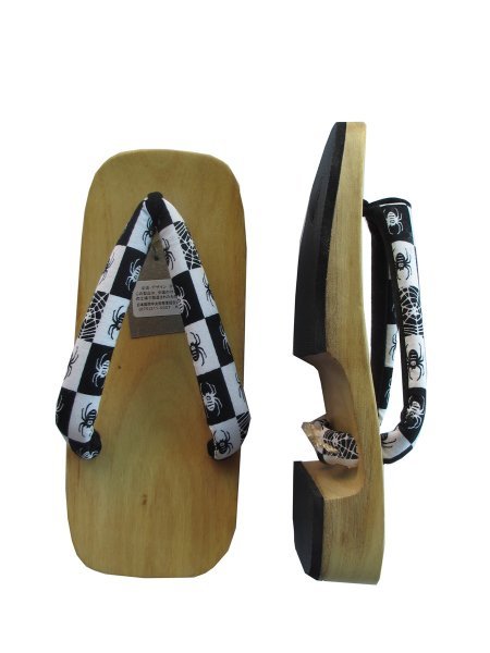 [E- kimono ] made in Japan * outlet * for man geta M size *25cm~26cm about. person * black series * Spider 