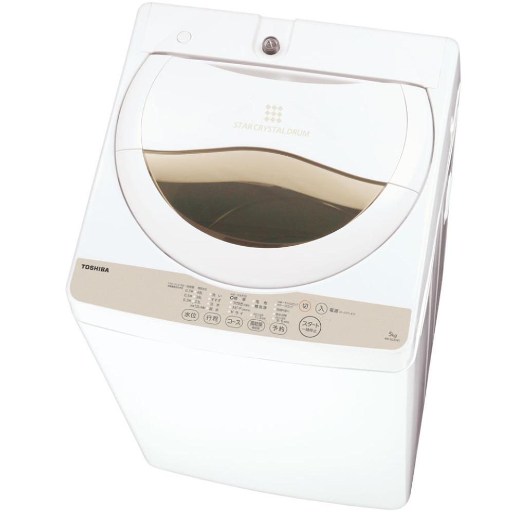 TOSHIBA 東芝 全自動電気洗濯機 AW-5G3 5.0kg 2015年製 グランホワイト ...