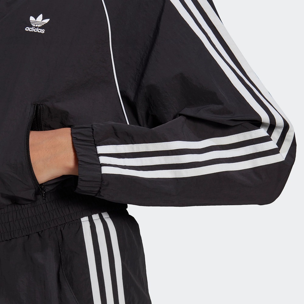 お歳暮ならオンライン ウーブン ウィメンズ adidas ジャケット 黒 セットアップ パンツ アディダス