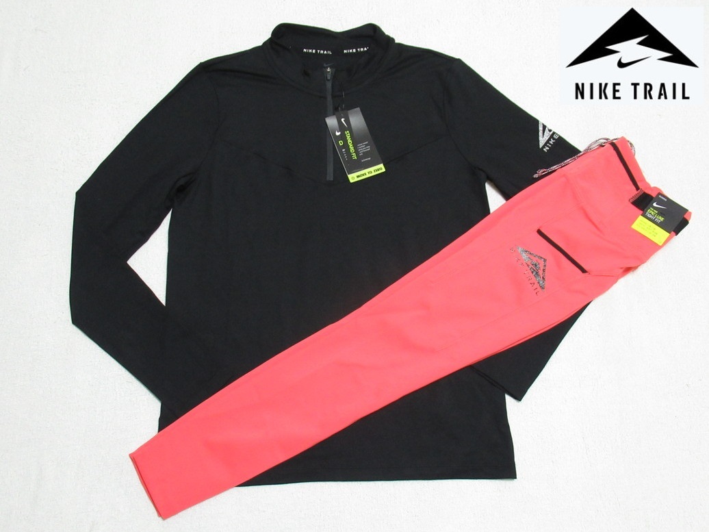 Nike Ladies Trail Ron T колготки Set Black Pink S nike nike running с длинным рукавом T -Fish Spats Upper и Land Set Athletic