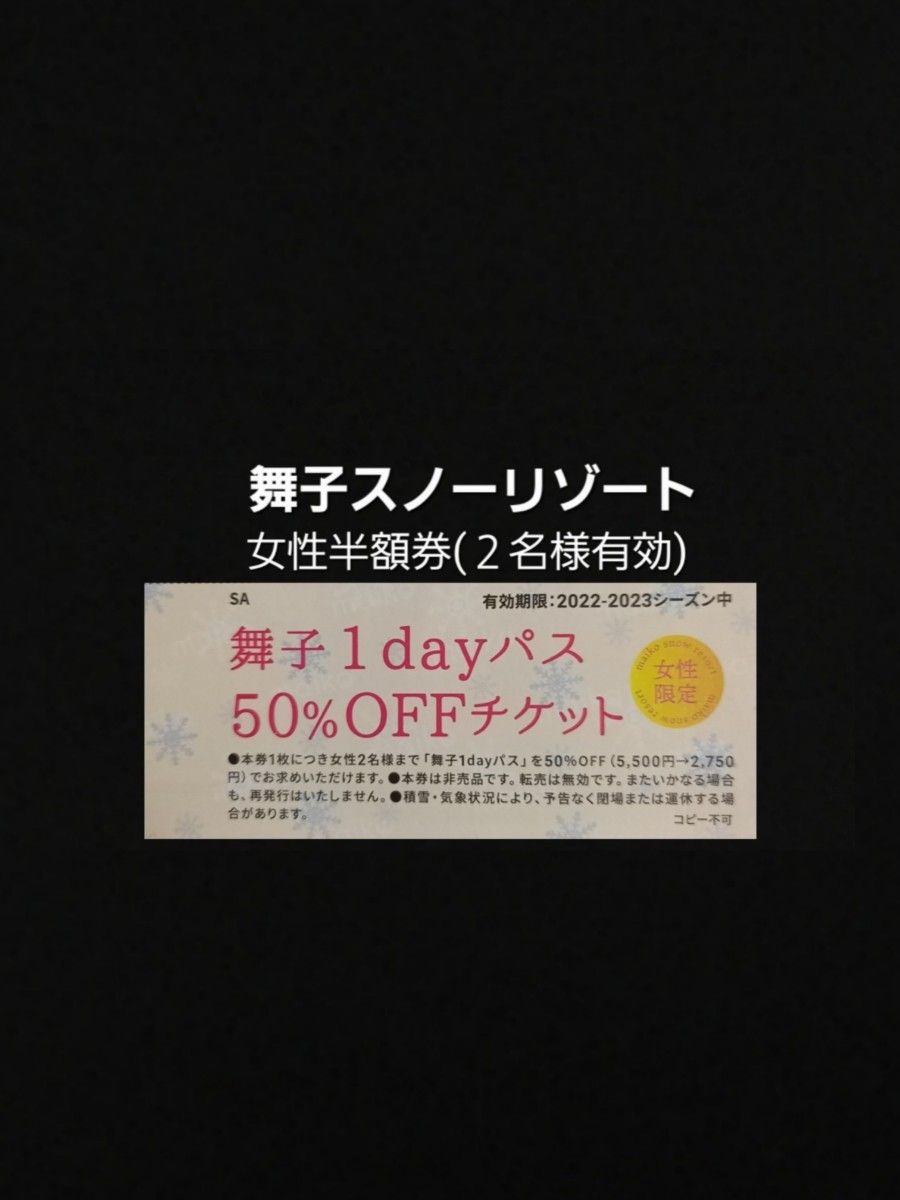 舞子スノーリゾート 2023-2024 1dayパス 2枚セット - スキー場
