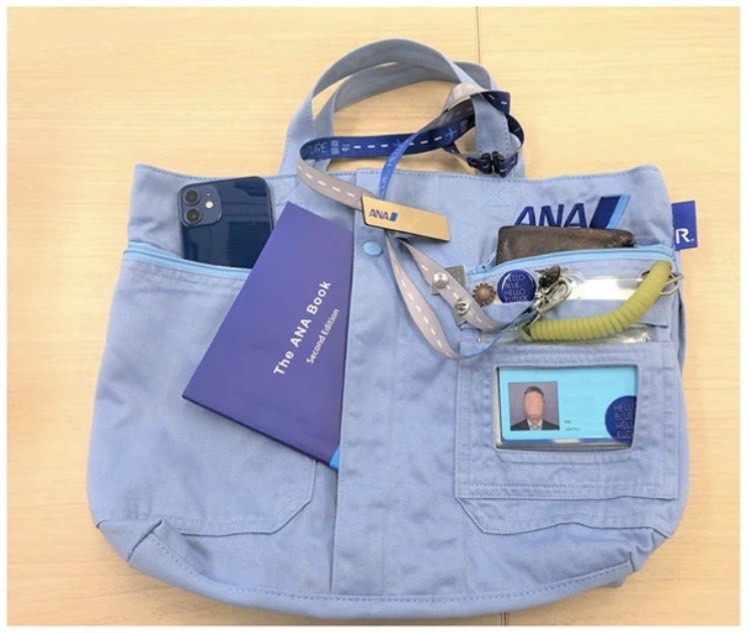 買物 ANA アップサイクル トートバッグ 小 全日空 作業着 整備服