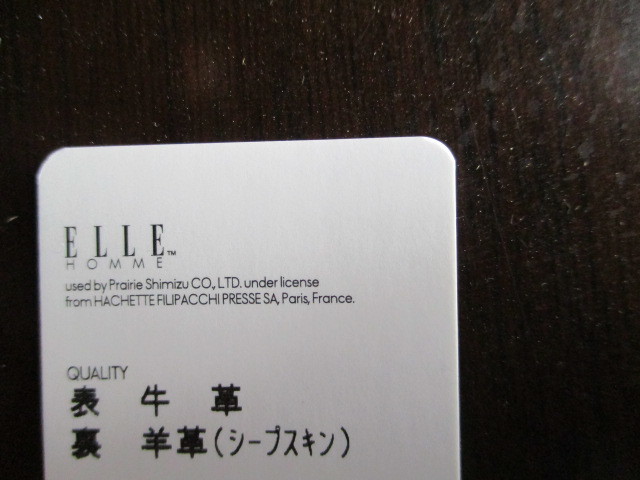 エルオム ELLE HOMME 名刺入れ 表牛革、内側羊革 シープスキン (メンズ