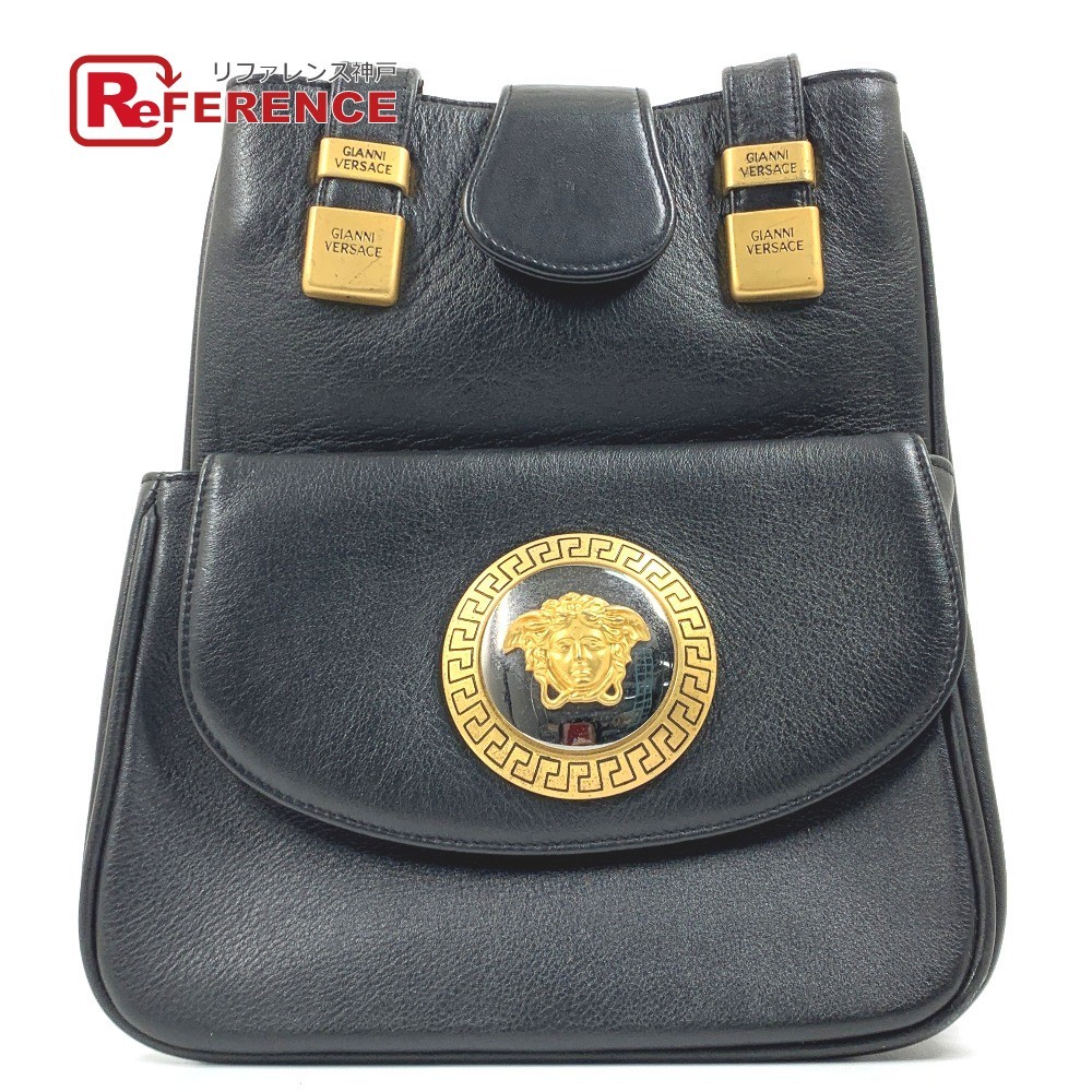 独特の上品 Gianni Versace ジャンニ・ヴェルサーチ メデューサ リュックサック レザー ブラック レディース.【中古】 かばん、バッグ 独特の上品 Gianni Versace ジャンニ・ヴェルサーチ メデューサ リュックサック レザー ブラック レディース.【中古】 かばん、バッグ