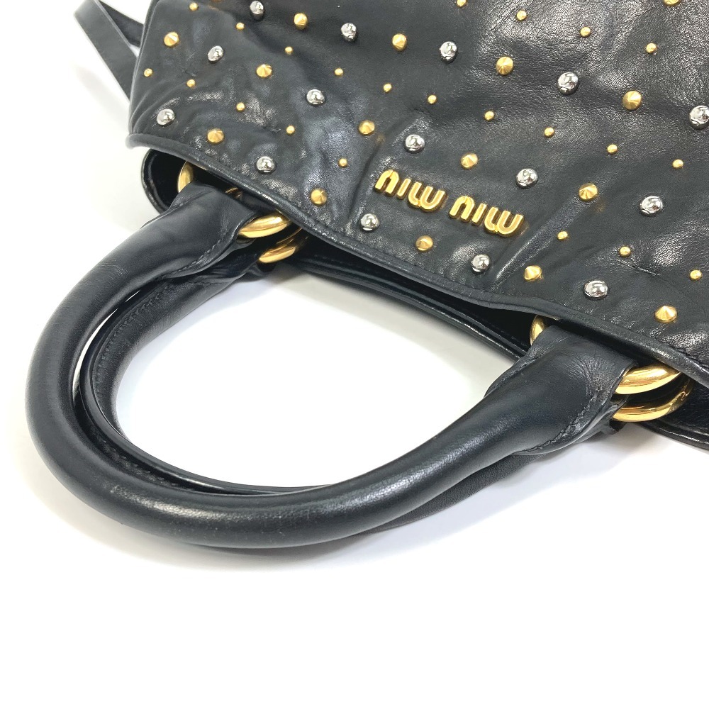 MIUMIU ミュウミュウ スタッズ 2WAYショルダーバッグ ハンドバッグ