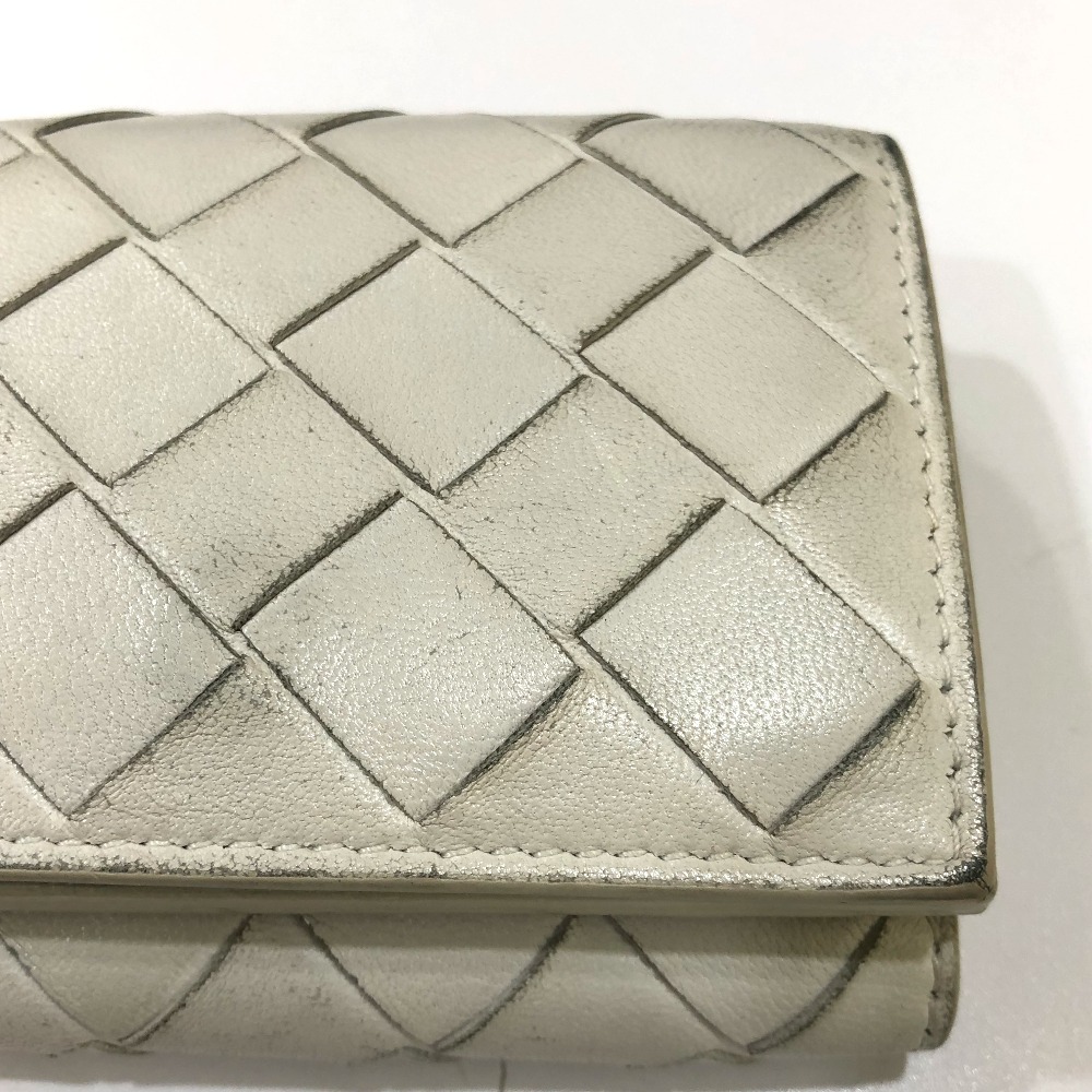 BOTTEGA VENETA ボッテガヴェネタ イントレチャート コンパクトウォレット タイニー 3つ折り財布 レザー レディース【中古】_画像4