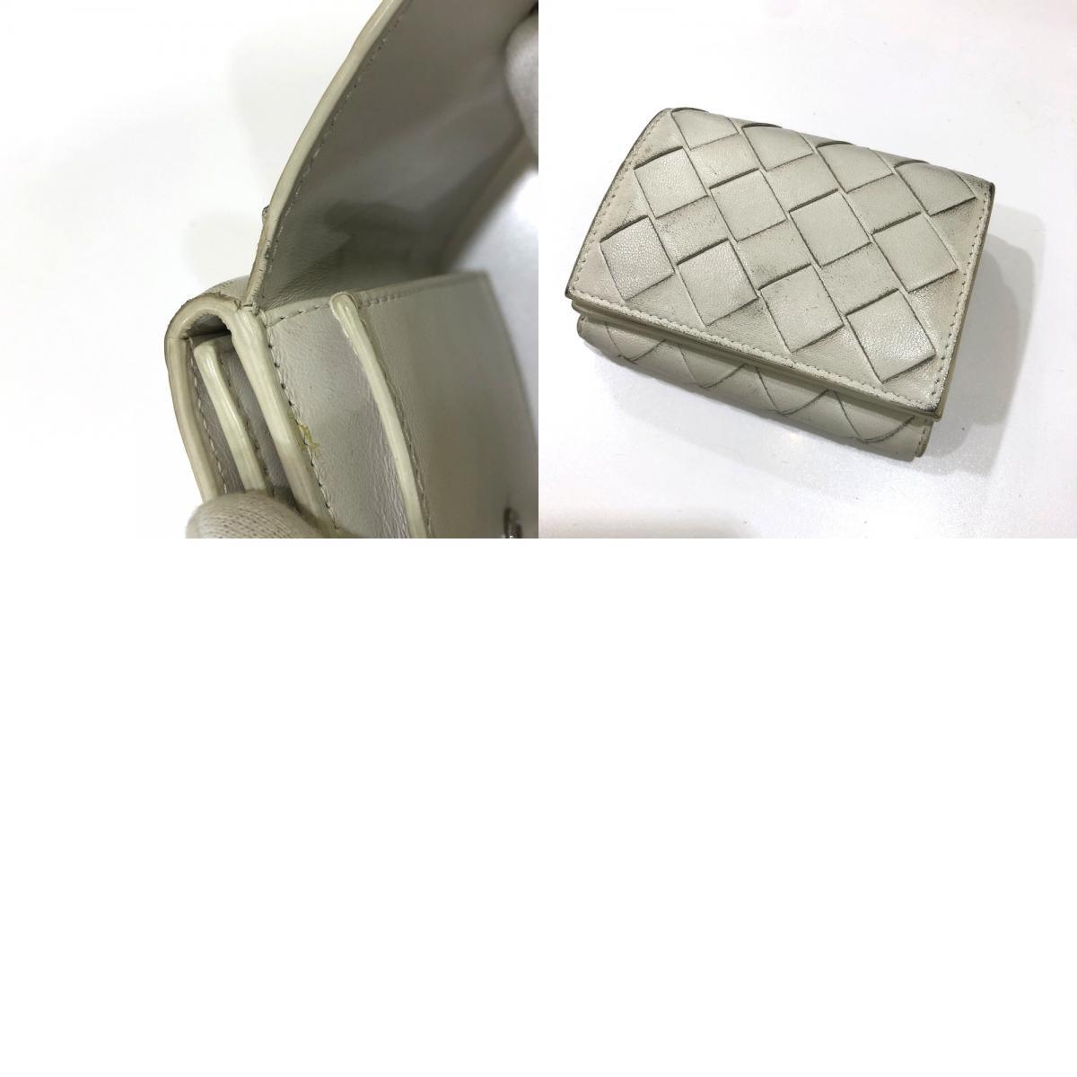 BOTTEGA VENETA ボッテガヴェネタ イントレチャート コンパクトウォレット タイニー 3つ折り財布 レザー レディース【中古】_画像10