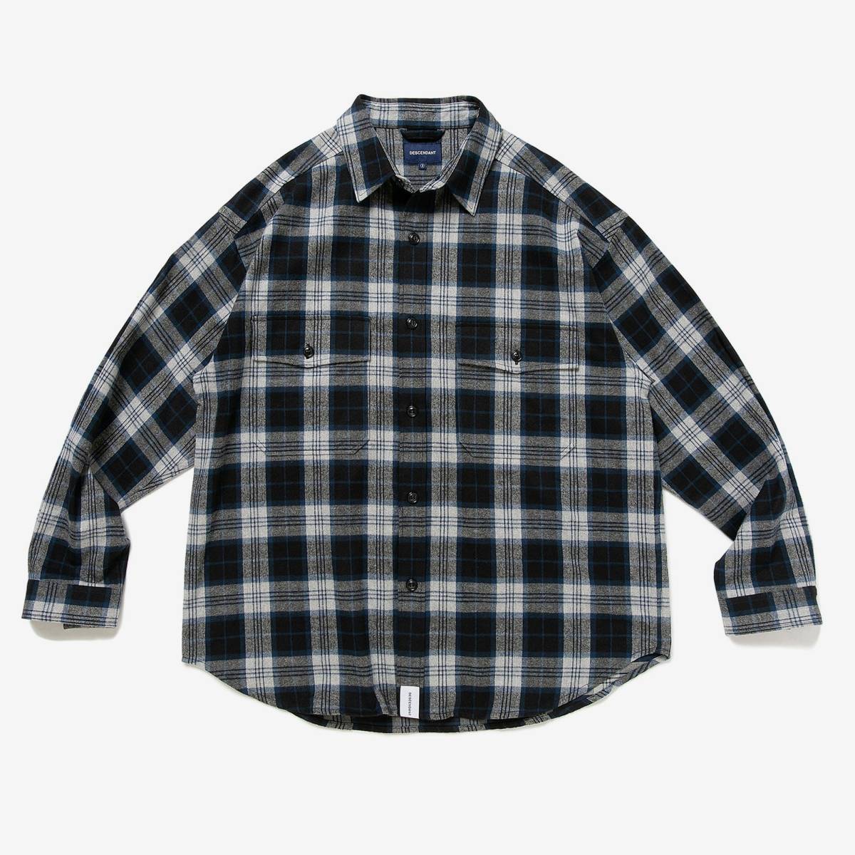 希少★新品本物【紺★3】★CPOC PLAID LS SHIRT シーポック プレイドシャツ タータン 正規店購入 ディセンダント 入手困難 DESCENDANT 22AW_画像1