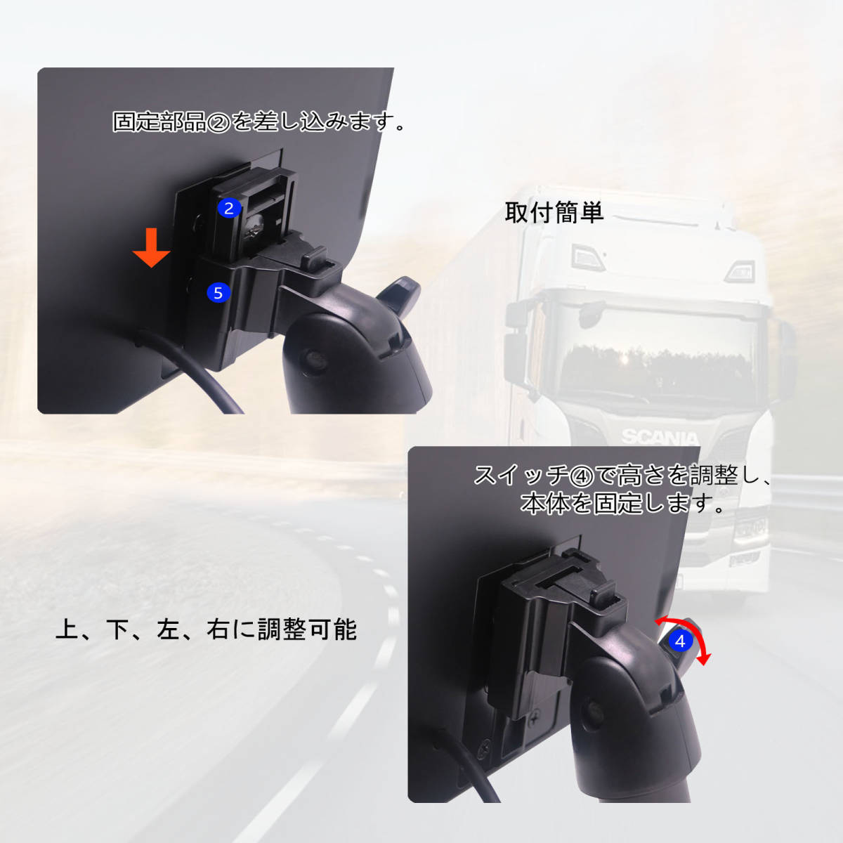 10.1 inch liquid crystal monitor camera monitoring for small size monitor 12V/24V truck correspondence back camera attaching 