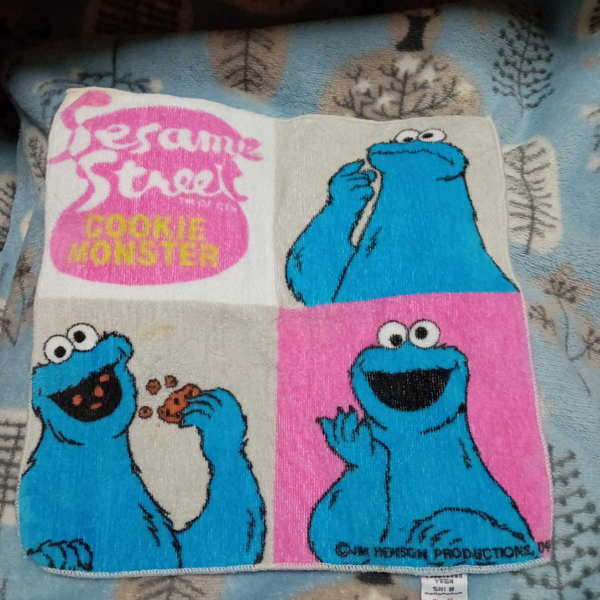  Sesame Street Cookie Monster towel handkerchie used dirt equipped 