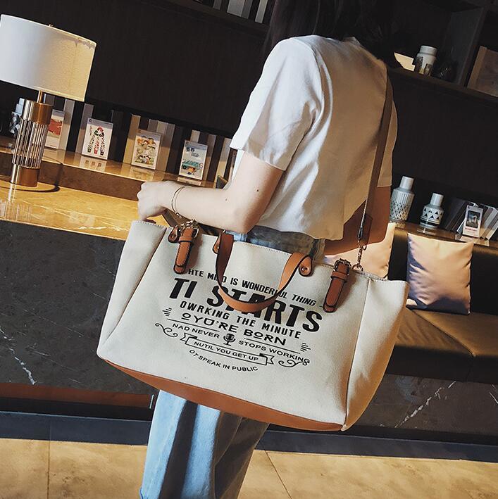  tote bag shoulder bag lady's men's 2way canvas canvas shoulder bag high capacity commuting going to school black 