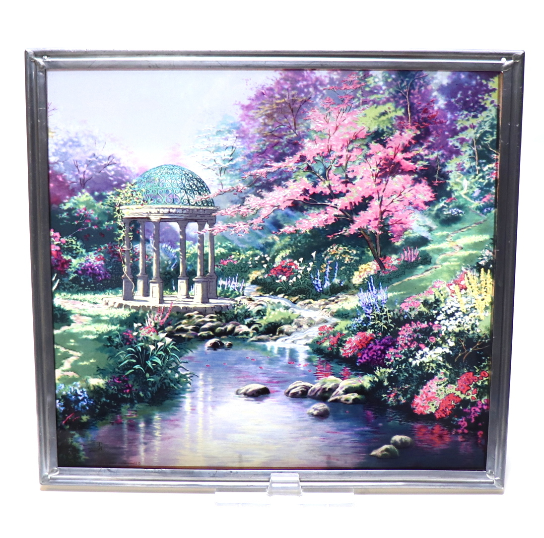  Thomas gold ke-do Vintage stained glass ... garden large glass master z company scenery Disney Tiffany Studio America 