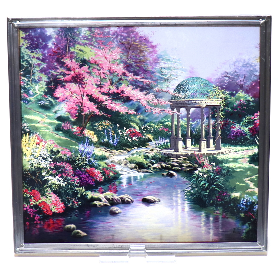  Thomas gold ke-do Vintage stained glass ... garden large glass master z company scenery Disney Tiffany Studio America 