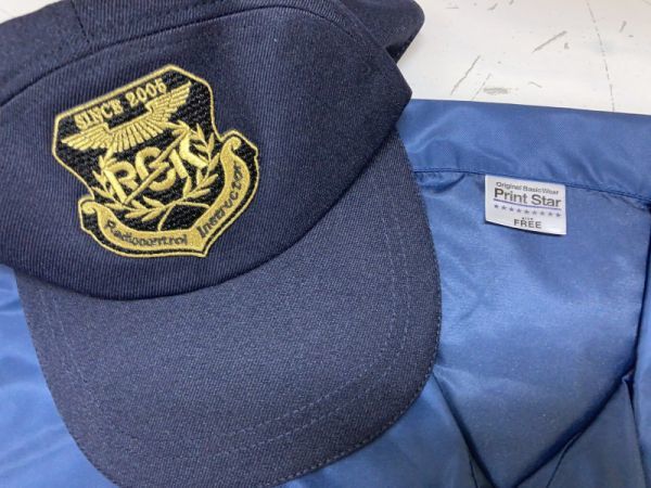 日本ラジコン電波安全協会 Radiocontrol Instructor コーチジャケット キャップ 帽子 2点セット メンズ ナイロン100% FREE 紺_画像2