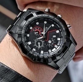 新品 デイカント DS 腕時計メンズ ラグジュアリーステンレス 黒×黒
