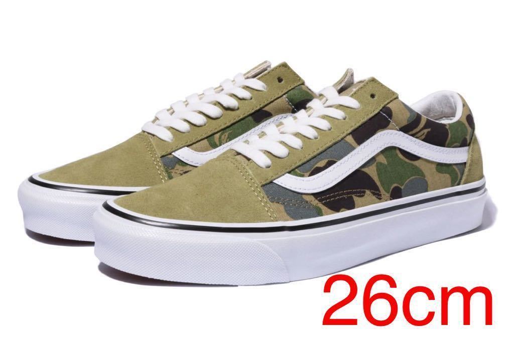 ラスト1足 新品未使用品 A BATHING APE BAPE × VANS ABC CAMO OLD SKOOL us8 ア ベイシング エイプ バンズ BAPESTA ベイプスター 26cm