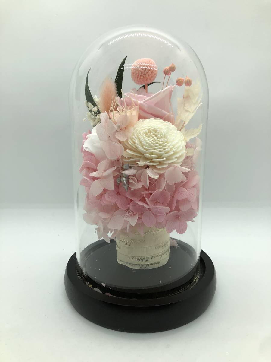 プリザーブドフラワー ギフト 枯れない花 ガラスドーム LED プリザーブドフラワー ギフト 枯れない花 ガラスドーム LED