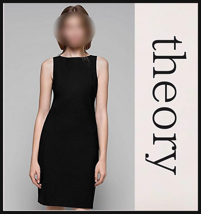 セオリー】ワンピースドレス 黒BK ノースリーブ ひざ下丈 BETTY セオリー】ワンピースドレス 黒BK ノースリーブ ひざ下丈 BETTY