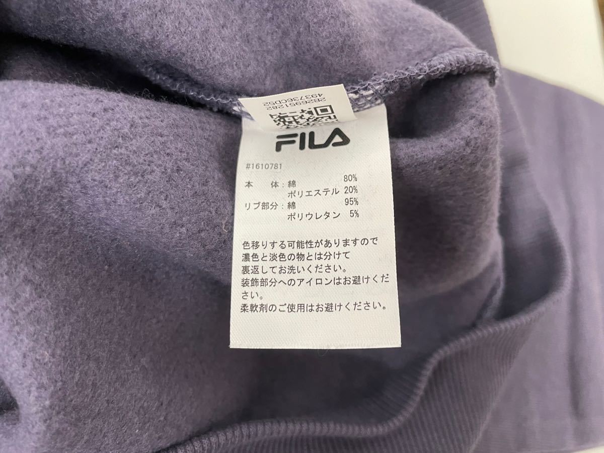 新品■FILA フィラ レディース スウェット パーカー S パープル ロゴ 裏起毛_画像4