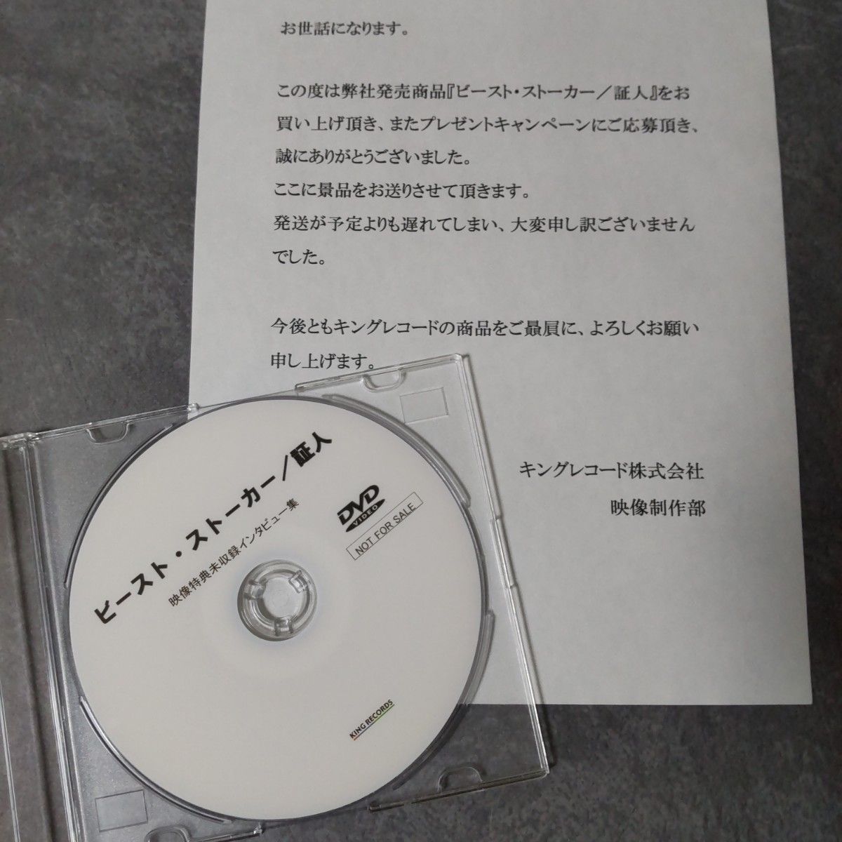 【レア】映画DVD『ビースト・ストーカー/証人』&【当選品】キャンペーンDVD&クリアファイル3点セット