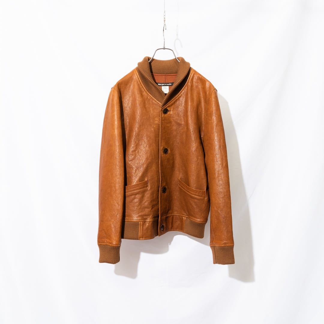 vintage ショールカラー デザイン 羊革 ラムレザー ジャケット コート