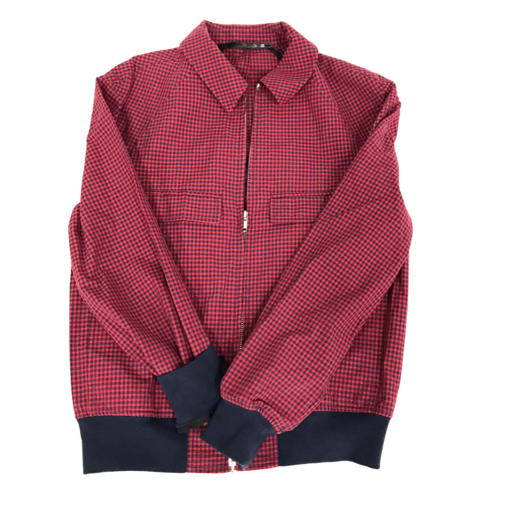 クリスヴァンアッシュ サイズ 46 コットン混 長袖 ジップアップ ジャケット ギンガムチェック メンズ 赤×紺系