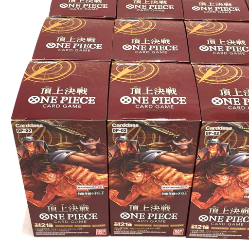 1円 美品 バンダイ 頂上決戦 ONE PIECE CARD GAME カードダス OP-02 16BOX 未開封 セット ワンピース ゲーム_画像4