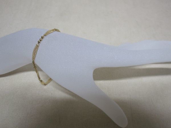 【冬バーゲン★特別送料無料!】 K18刻印 ブレスレット イエローゴールド 總重さ約 3.0g 長さ18.5CM イエローゴールド