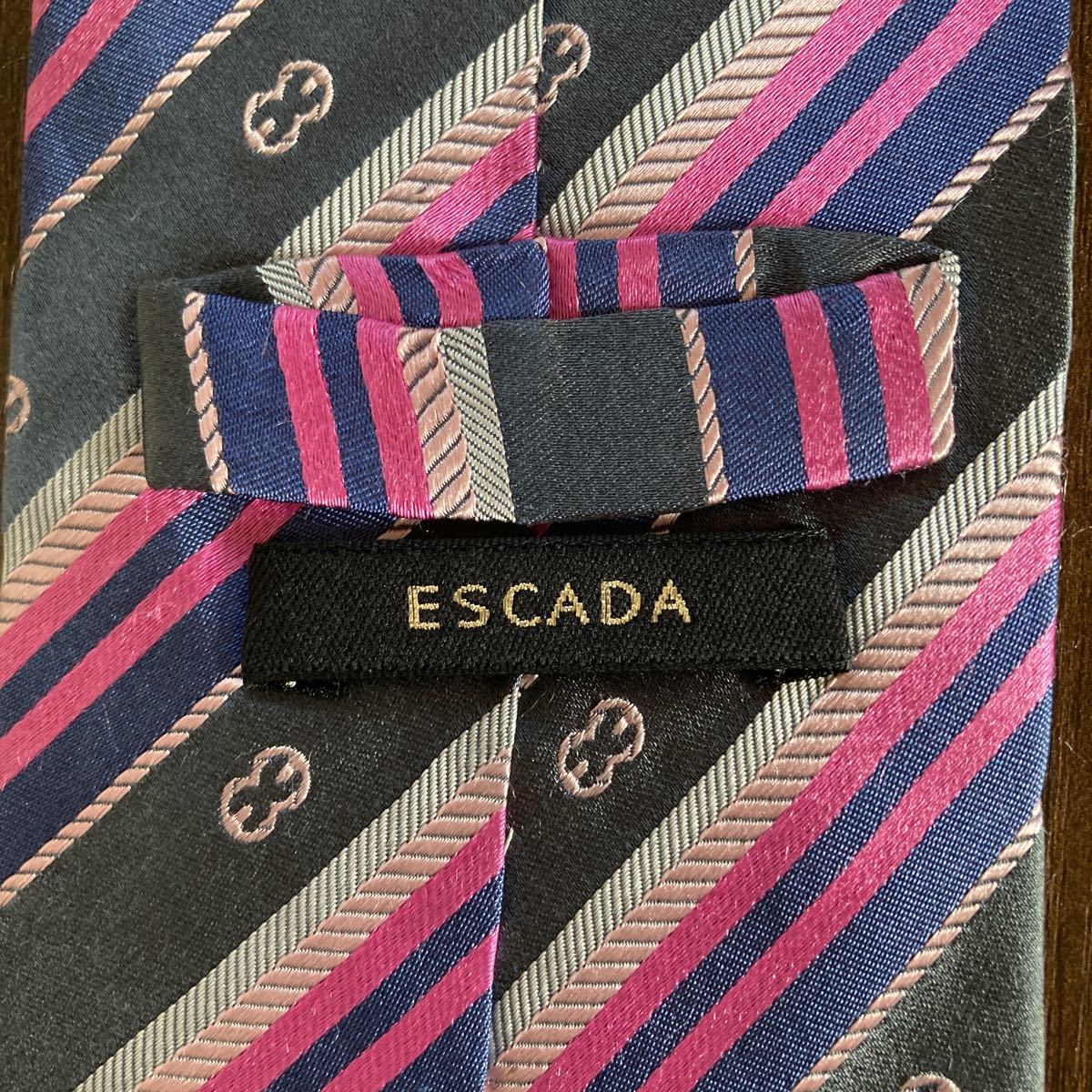 ESCADA エスカーダ ネクタイ グレー ストライプ_画像7