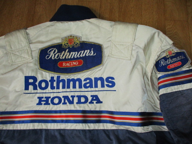 ロスマンズホンダF1 当時物 全刺繍ロゴ レーシングジャケット・ブルゾン 中古 サイズL ジャンクの画像2