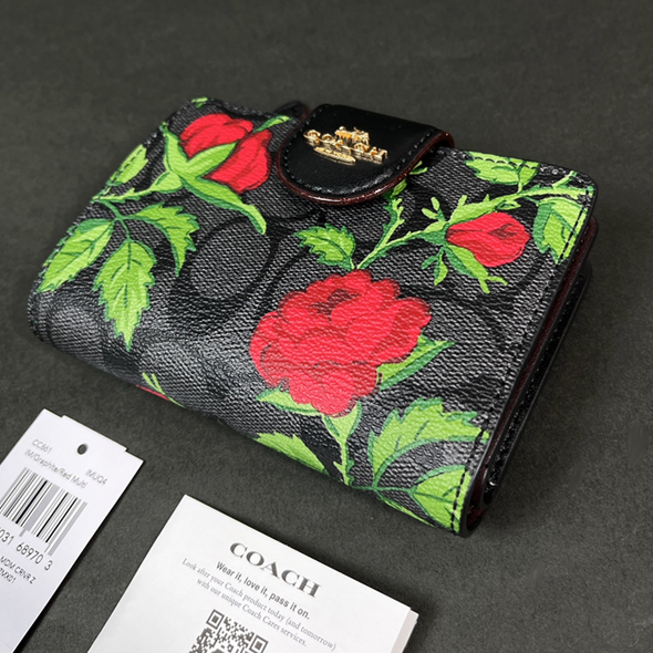 COACH 本物 新品 コーチUSAアウトレット正規品】花柄 シグネチャー