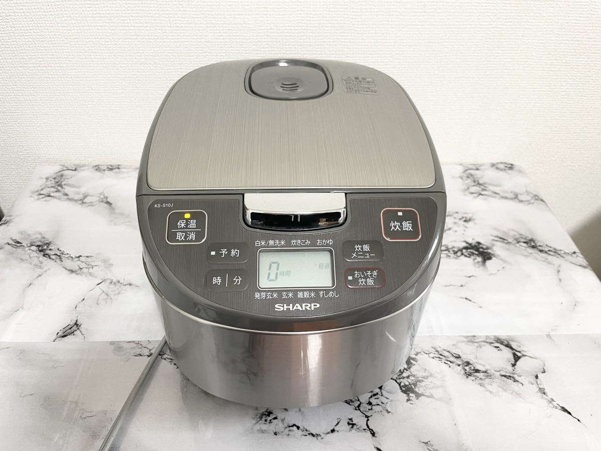 【動作確認済み】SHARPジャー炊飯器KS-S10J-S (シルバー系) 2021年製（5.5合）_画像1