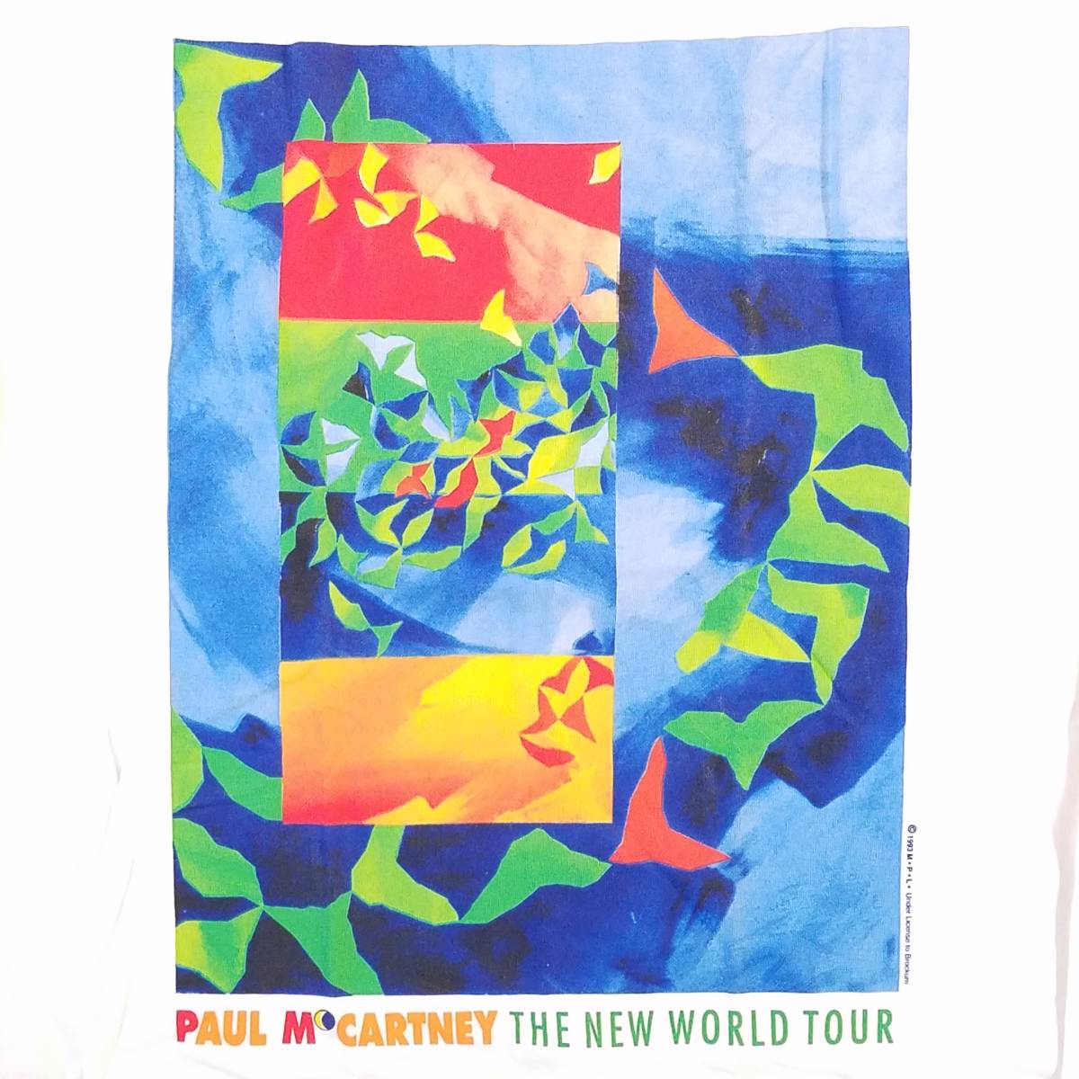 魅惑のバンドT特集! 90sデッド『PAUL McCARTNEY(ポール・マッカートニー) / THE NEW WORLD TOUR』ツアーTシャツ 米国製 L ②／ビートルズ_前面プリント